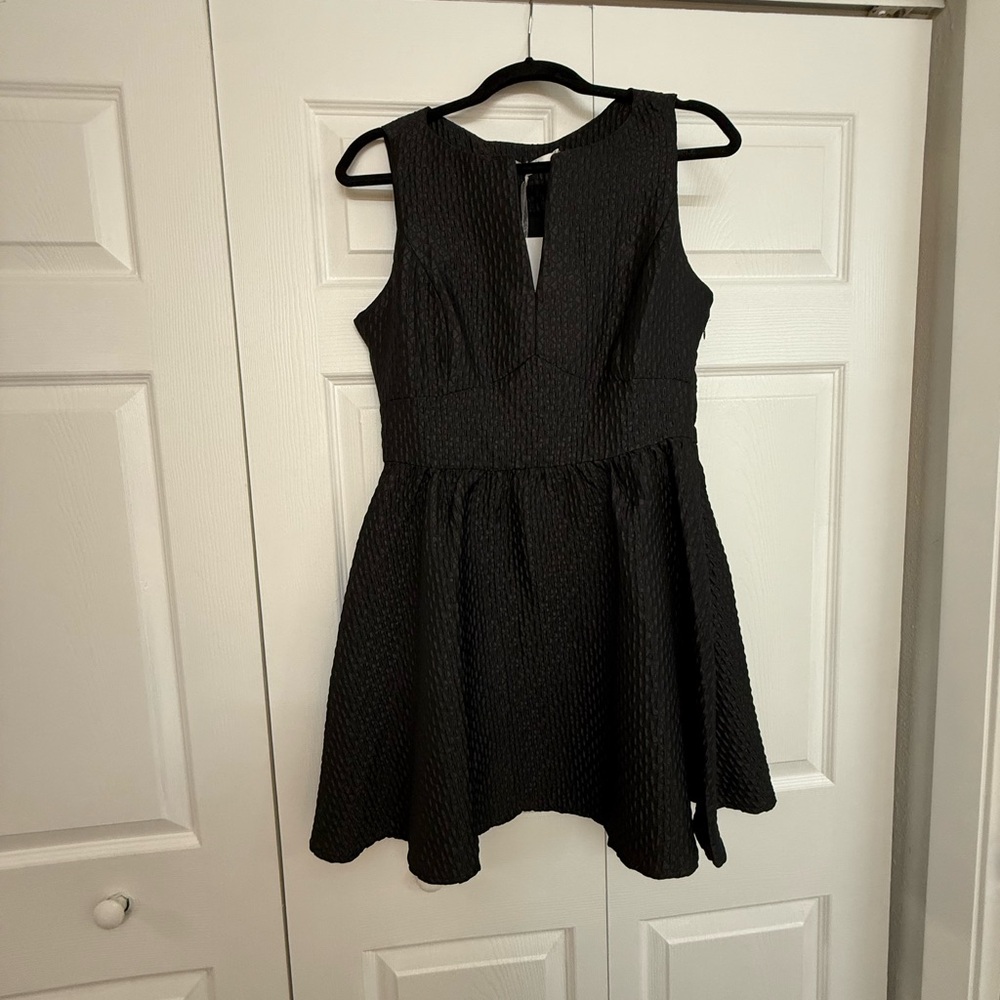 Lucy Paris Textured Black Mini Dress